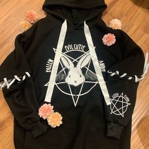 Cute Black Bunny Hoodie